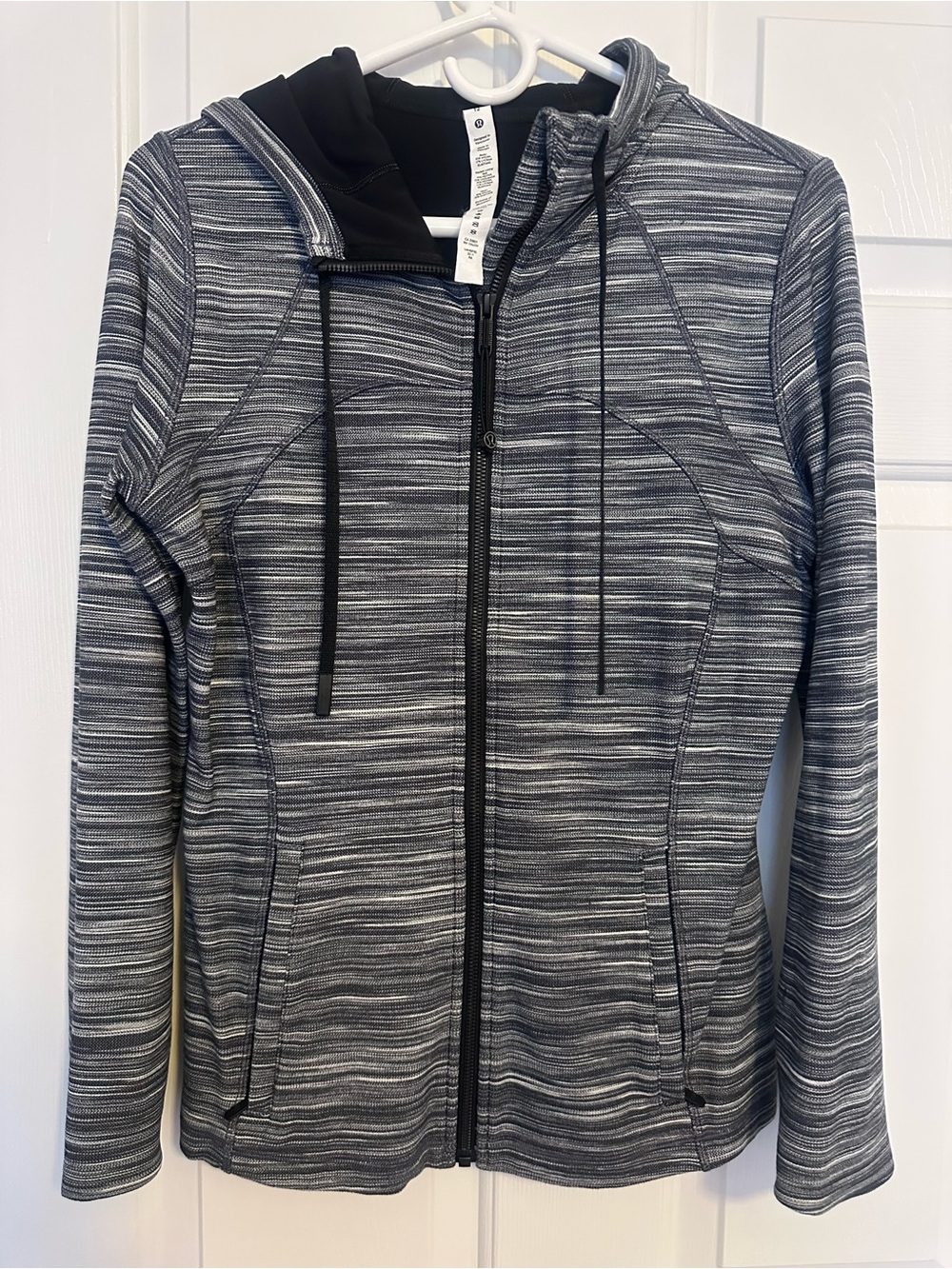 lululemon athletica Women's Grey Striped Full-Zip Hoodie